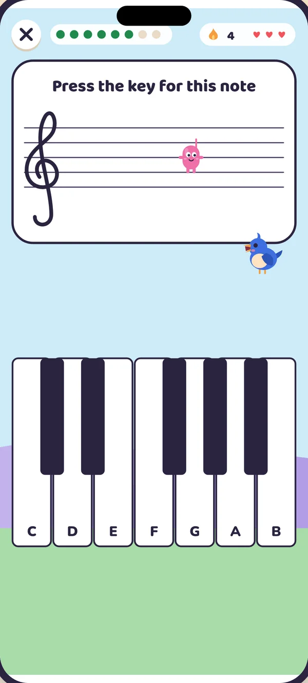 Press the key for this note, with a keyboard on screen